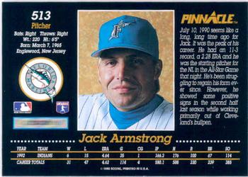 1993 Pinnacle #513 Jack Armstrong Back