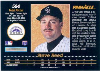 1993 Pinnacle #584 Steve Reed Back