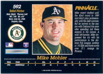 1993 Pinnacle #592 Mike Mohler Back