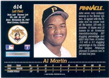 1993 Pinnacle #614 Al Martin Back