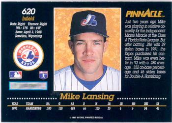 1993 Pinnacle #620 Mike Lansing Back