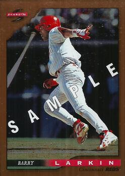 1996 Score - Dugout Collection Samples #5 Barry Larkin Front