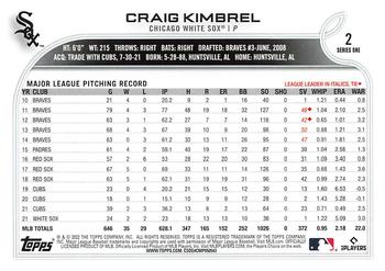 2022 Topps #2 Craig Kimbrel Back