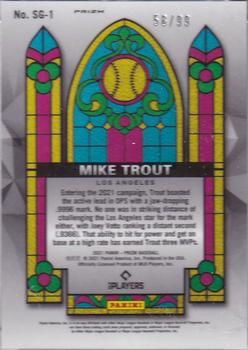 2021 Panini Prizm - Stained Glass Red Donut Circles Prizm #SG-1 Mike Trout Back