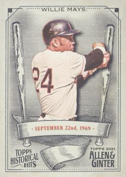 2021 Topps Allen & Ginter - Historical Hits #HH-22 Willie Mays Front