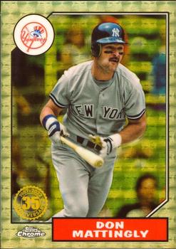 2022 Topps - 1987 Topps Baseball 35th Anniversary Chrome Silver Pack SuperFractor (Series One) #T87C-32 Don Mattingly Front