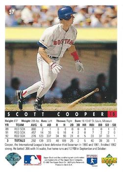 1993 Upper Deck #57 Scott Cooper Back