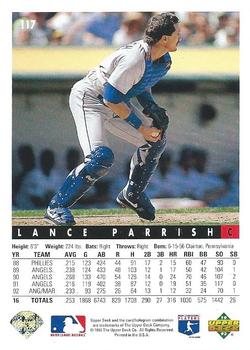 1993 Upper Deck #117 Lance Parrish Back