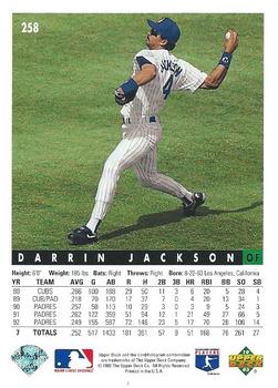 1993 Upper Deck #258 Darrin Jackson Back