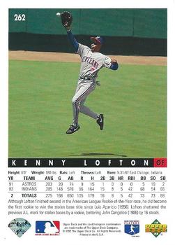 1993 Upper Deck #262 Kenny Lofton Back