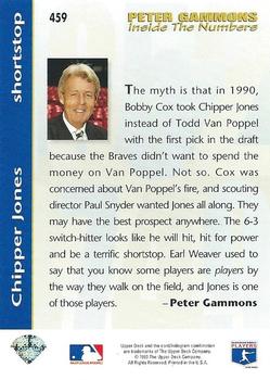 1993 Upper Deck #459 Chipper Jones Back