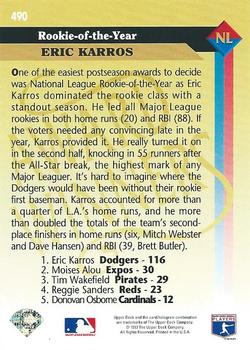 1993 Upper Deck #490 Eric Karros Back