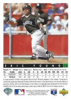 1993 Upper Deck #521 Eric Young Back