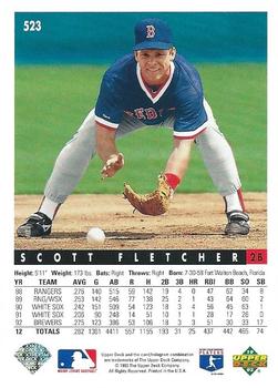 1993 Upper Deck #523 Scott Fletcher Back