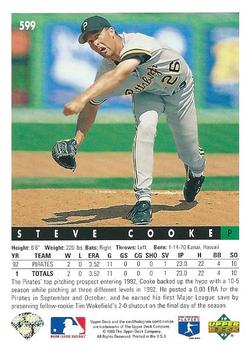 1993 Upper Deck #599 Steve Cooke Back