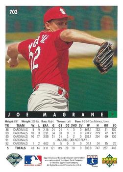 1993 Upper Deck #703 Joe Magrane Back