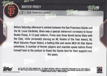 2022 Topps Now #142 Buster Posey Back