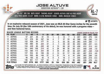 2022 Topps American League All-Stars #AL-7 Jose Altuve Back