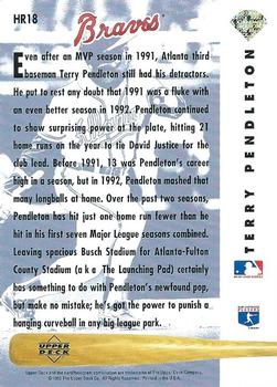1993 Upper Deck - Home Run Heroes #HR18 Terry Pendleton Back