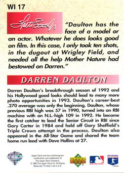 1993 Upper Deck - Iooss Collection #WI 17 Darren Daulton Back