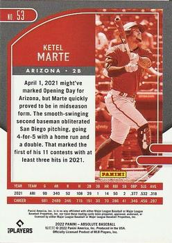 2022 Panini Absolute - Red #53 Ketel Marte Back