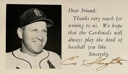 1953-55 St. Louis Cardinals Photocards #NNO Enos Slaughter Front