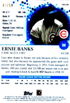 2022 Topps Pristine - Pristine Gold Refractor #88 Ernie Banks Back