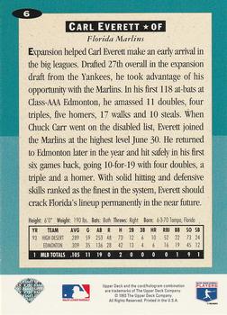 1994 Collector's Choice #6 Carl Everett Back