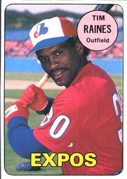 1990 Baseball Cards Magazine '69 Topps Repli-Cards #24 Tim Raines Front