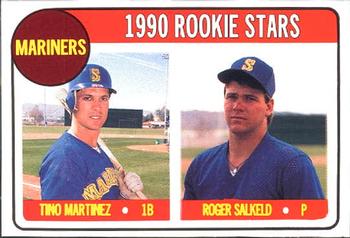 1990 Baseball Cards Magazine '69 Topps Repli-Cards #53 Mariners Rookies (Tino Martinez / Roger Salkeld) Front