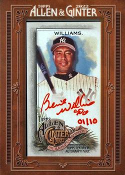 2022 Topps Allen & Ginter - Framed Mini Autographs Red Ink #MA-BW Bernie Williams Front