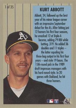 1994 Fleer - Major League Prospects #1 Kurt Abbott Back