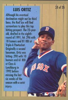 1994 Fleer - Major League Prospects #28 Luis Ortiz Back