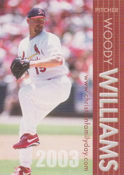 2003 St. Louis Cardinals Christian Family Day #NNO Woody Williams Front
