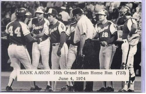 1974-80 Bob Bartosz Postcards #NNO Hank Aaron-16th Grand Slam Front