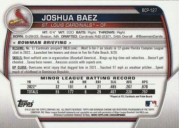 2023 Bowman - Chrome Prospects Pearl Refractor #BCP-127 Joshua Baez Back