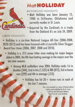 1998-23 St. Louis Cardinals Fox Sports Net #20 Matt Holliday Back