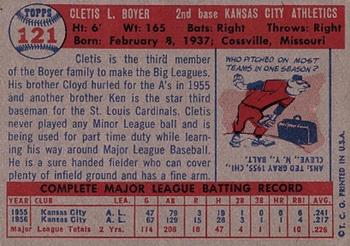 1957 Topps #121 Cletis Boyer Back