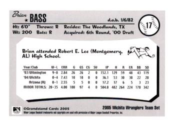 2005 Grandstand Wichita Wranglers #NNO Brian Bass Back