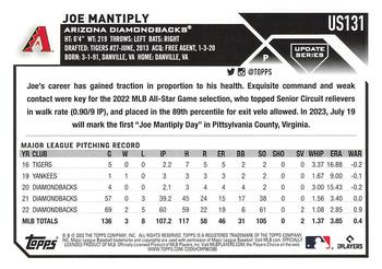 2023 Topps Update #US131 Joe Mantiply Back