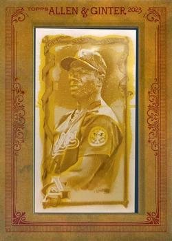 2023 Topps Allen & Ginter - Mini Framed Printing Plate Yellow #340 Miguel Tejada Front