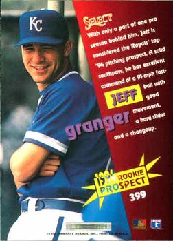 1994 Select #399 Jeff Granger Back