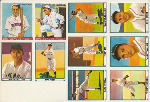 1977 Dover Publications Classic Baseball Cards Reprints - Panels #Pg 7 Walters / Bottomley / West / Hornsby / Hubbell / Ott / McCormick / Derringer / Vaughan / Garms Front