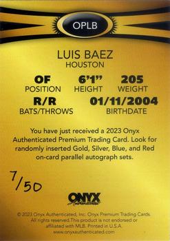 2023 Onyx Premium - Gold #OPLB Luis Baez Back