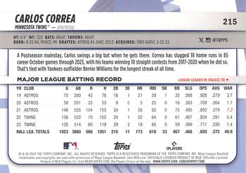 2024 Topps Big League #215 Carlos Correa Back
