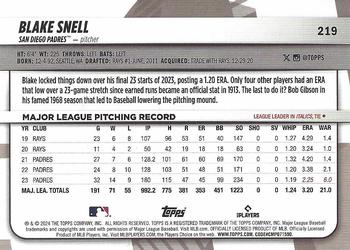 2024 Topps Big League #219 Blake Snell Back
