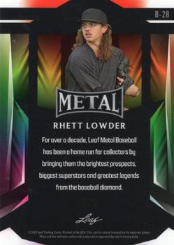 2023 Leaf Metal - Purple Crystal #B-28 Rhett Lowder Back