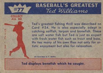 1959 Fleer Ted Williams #77 Ted Williams Back