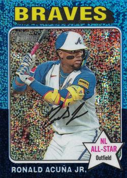 2024 Topps Heritage - Chrome Blue Sparkle Refractor #321 Ronald Acuña Jr. Front