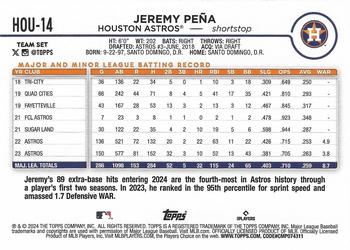 2024 Topps Houston Astros #HOU-14 Jeremy Peña Back